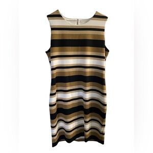 Calvin Klein Striped black and taupe Dress size 14